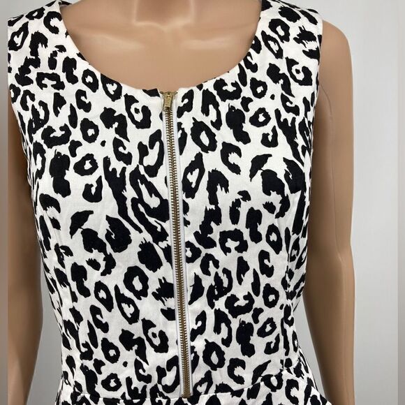 Beladama Cheetah Print Midi Dress Size 12 Black/White Color Made in Venezuela - Picture 2 of 10